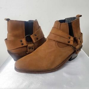 Vintage Motorcycle/ Cowboy Ankle Boots Brown/Tan 7